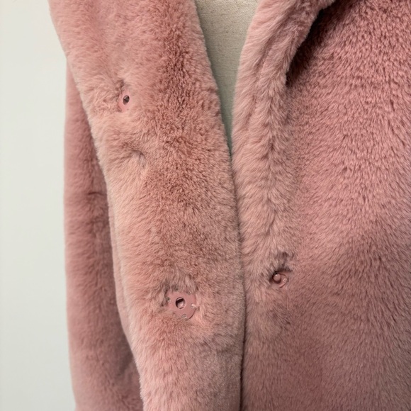 Ci Sono Pink Faux Fur Jacket Sz L - Picture 3 of 6